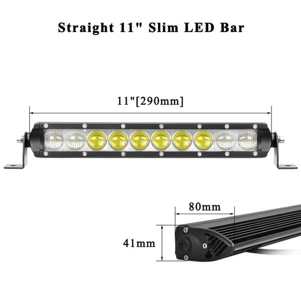 LED-työvalopalkki, 12V 24V, maastoajoneuvojen puskuri, 11 tuuman Slim LED-palkki