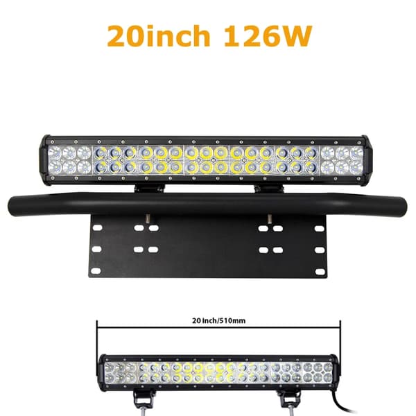 LED-lysbar, høj effektudgang, nem installation, 20in 126W uden ledning