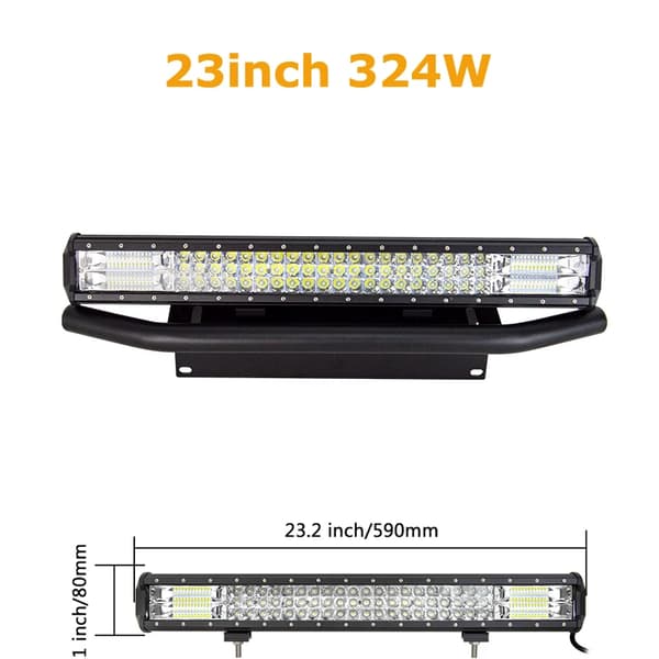 LED-lysbar, høj effektudgang, nem installation, 23in 324W uden ledning