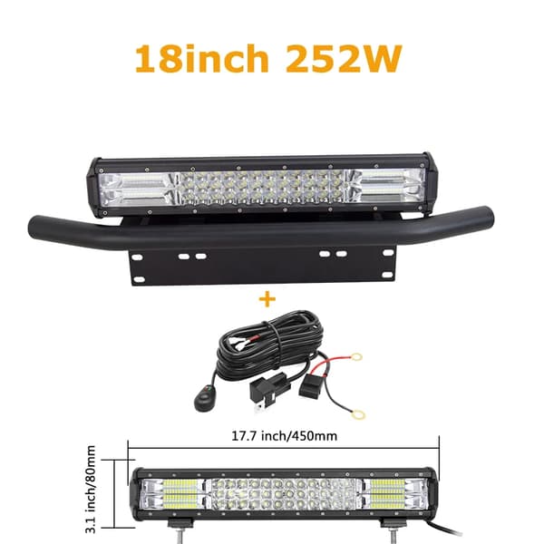 Led-valopalkki, korkea tehotuotto, helppo asennus, 18 tuumaa 252W johdolla