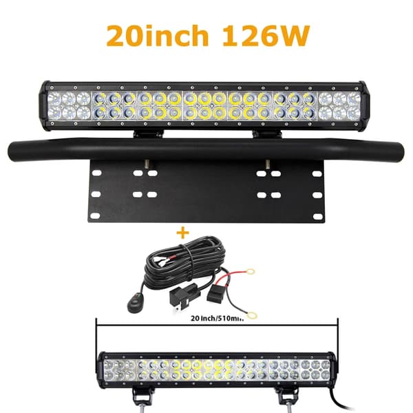 LED-lysbar, høj effektudgang, nem installation, 20in 126W Med ledning