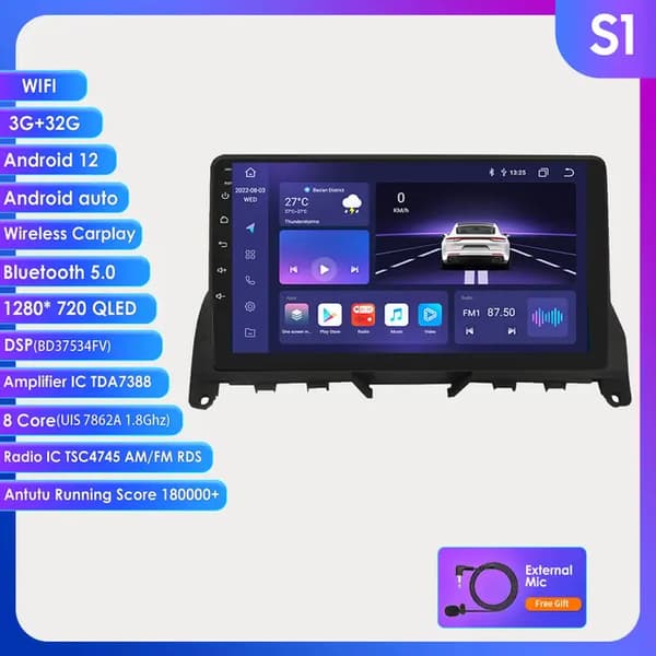 Automaattinen monimedia, Android 12, Carplay-integrointi, S1