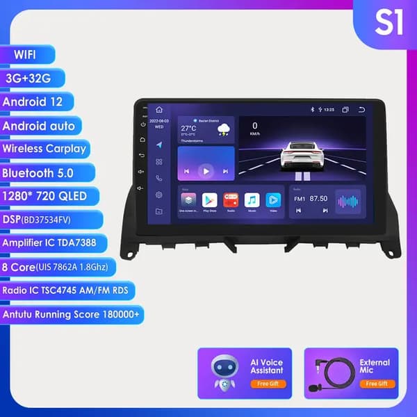 Bil Multimedia, Android 12, Carplay Integration, S1 AI