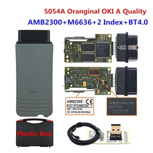 Bil Diagnostisk Værktøj, Bluetooth 50, WiFi UDS Support, Spanien, 5054A Plastikboks