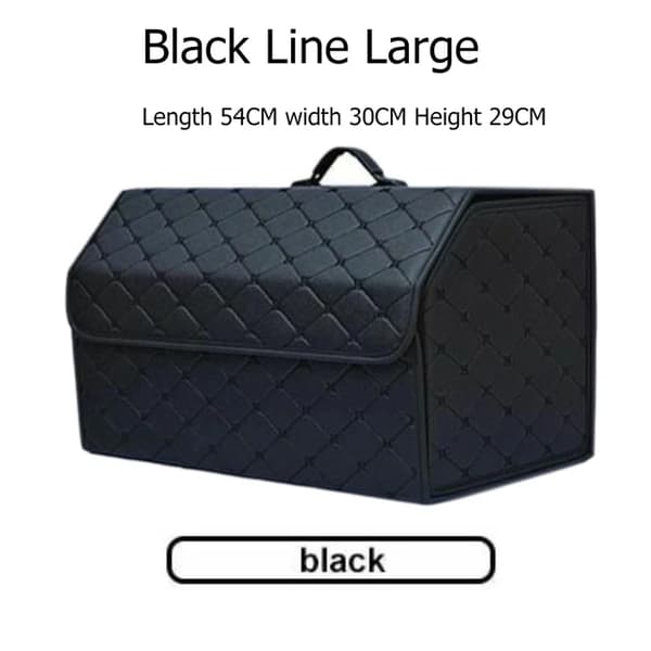 Bilbagagerumorganisator, Sammenklappeligt Design, Stor Kapacitet, Sort Linje-L