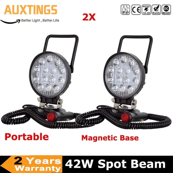 LED Arbejdslampe, Bærbar, Super Lysende, 2PCS Spot Beam