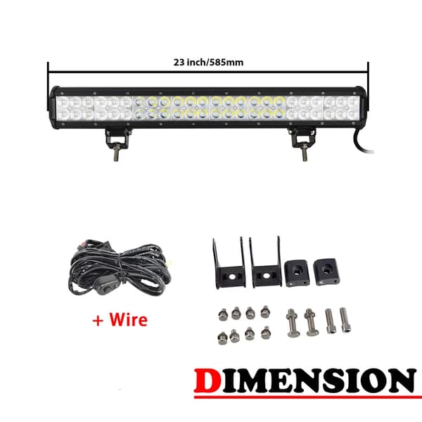 Offroad Light Bar, forskellige størrelser tilgængelige, velegnet til Jeep JK UTV ATV, 23 tommer 144W ledning