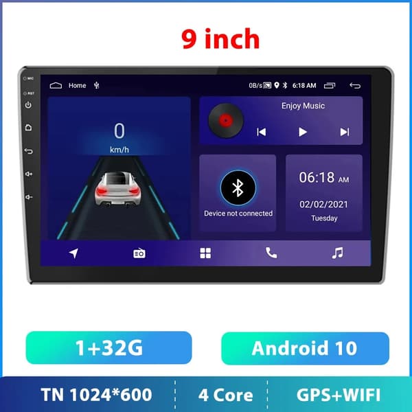 Auton multimedia-soitin, 2 Din, Bluetooth-yhteys,9Tuuma 1 32G