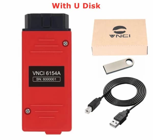 Scanner, Original Driver Support, CAN FD DoIP, VNCI 6154 Fuldt sæt