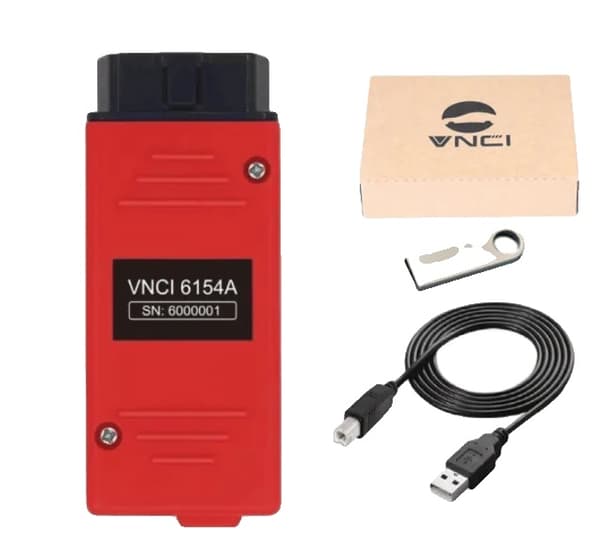 Scanner, Original Driver Support, CAN FD DoIP, VNCI 6154 Fuldt sæt