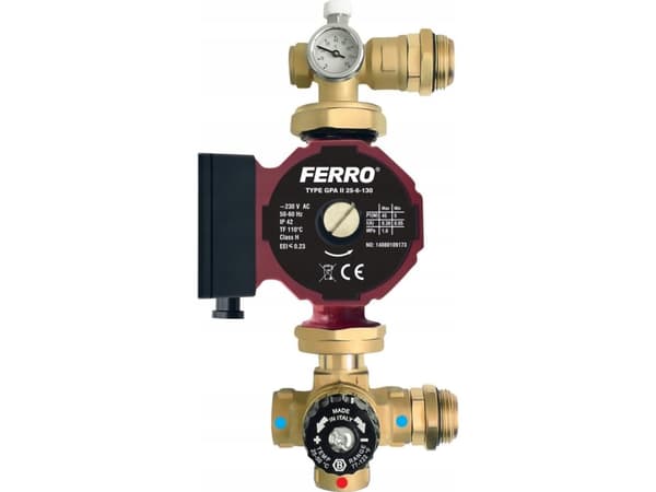 Ferro GM60GPA BLANDEGRUPPE FOR 1" AVDELER MED ELEKTRONISK PUMPE 25-6 130 // TG.SIZE.MIXING GROUP-60
