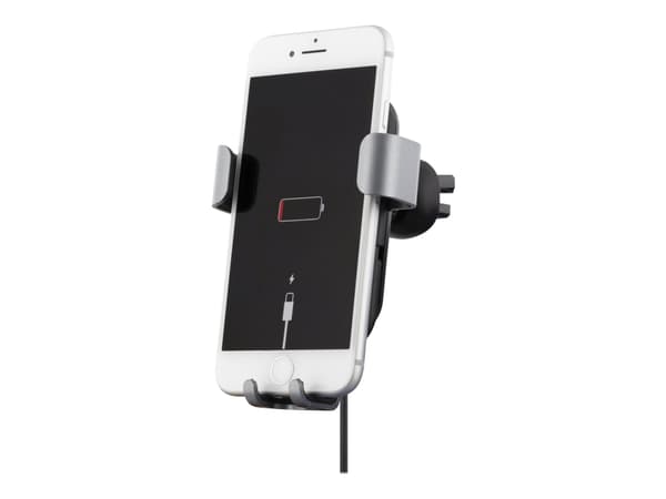 DELTACO QI-1030 - Trådlös laddningshållare för bil - 10 Watt - 1.2 A - Fast Charge - svart