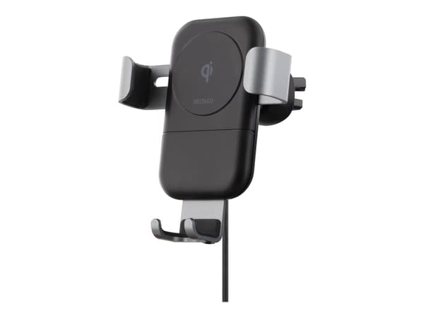 DELTACO QI-1030 - Trådlös laddningshållare för bil - 10 Watt - 1.2 A - Fast Charge - svart Svart