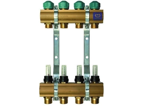 KAN-therm Manifold på 1" profil for gulvvarme, 9 kretser - 75090A