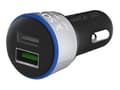Pikkukuva 1 / 5: SAVIO SA-06/B - Autovirtasovitin - 3 A - QC 3.0 - 2 lähtöliitäntää (USB) - musta