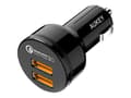 Miniatyrbilde 1 av 5: Aukey CC-T8 - Bilstrømadapter - 36 watt - 3 A - QC 3.0 - 2 utgangskontakter (USB)