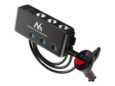 Maclean Energy MCE218 - Strömadapter för bil - 120 Watt - 10.2 A - PD, QC 3.0 - 8 utdatakontakter (4 x USB, 24 pin USB-C, 3 x automobile cigarette li