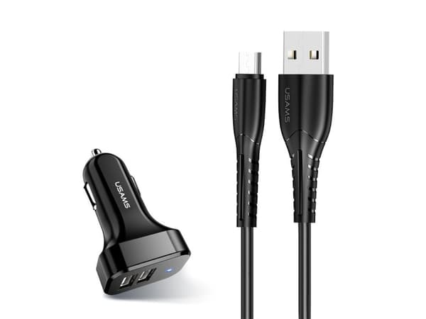 Billader 2xUSB C13 2.1A microUSB svart NTU35MC13TZ