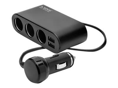 SAVIO SA-024 - Autovirtasovitin - 120 Watt - 3,1 A - 5 lähtöliitäntää (2 x USB, 3 x auton tupakansytytin) - musta