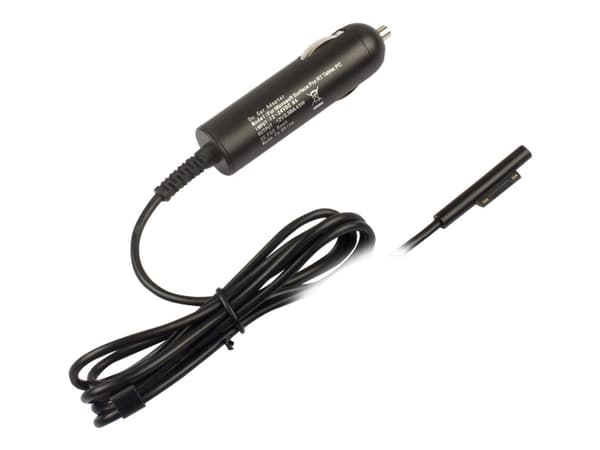CoreParts - Bilstrømadapter - 30 watt - for Microsoft Surface Book, Pro 3, Pro 4 Sort