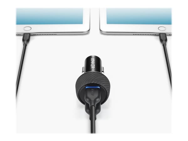 Anker PowerDrive Speed 2 - Auton virtalähde - 39 Watt - 3 A - QC 3.0 - 2 lähtöliitäntää (USB) - musta