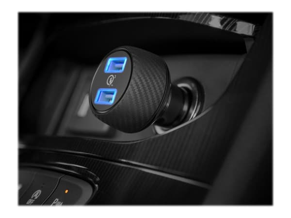 Anker PowerDrive Speed 2 - Bilstrømadapter - 39 watt - 3 A - QC 3.0 - 2 utgangskontakter (USB) - svart Sort