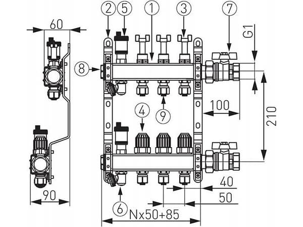 Ferro STAL. 6-WAY TERMOST. AND FLOW CONTROL STD. FERRO // TG.F.ROZ.SN-RZP06S