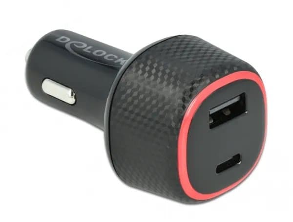 Delock - Bilstrømadapter - 63 watt - 3 A - PD (USB, 24 pin USB-C) - svart