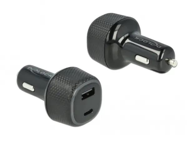 Delock - Bilstrømadapter - 63 watt - 3 A - PD (USB, 24 pin USB-C) - svart