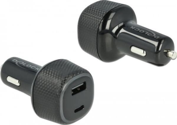 Delock - Bilstrømadapter - 63 watt - 3 A - PD (USB, 24 pin USB-C) - svart