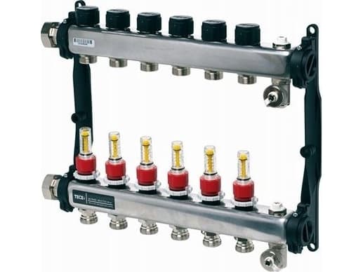 Tece TECEfloor - 1" manifold i rustfritt stål for gulvvarme med strømningsmålere 5