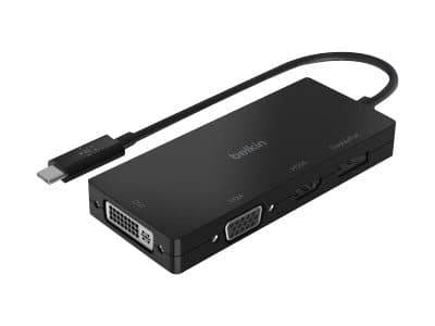 Belkin - Videosovitin - USB-C han til HD-15 (VGA), DVI-I, HDMI, DisplayPort hun - lajittelu - 4K tuki
