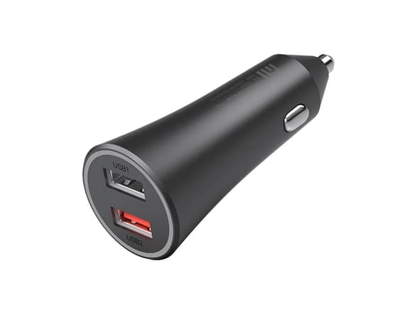 Xiaomi Mi - Bilstrømadapter - 37 watt - 3 A - Fast Charge - 2 utgangskontakter (2 x USB) - svart