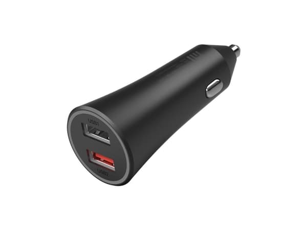 Xiaomi Mi - Bilstrømadapter - 37 watt - 3 A - Fast Charge - 2 utgangskontakter (2 x USB) - svart