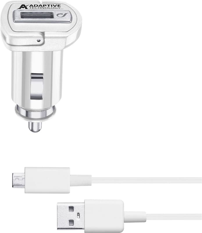 Cellularline Billaddare med microUSB-kabel 15W, Vit