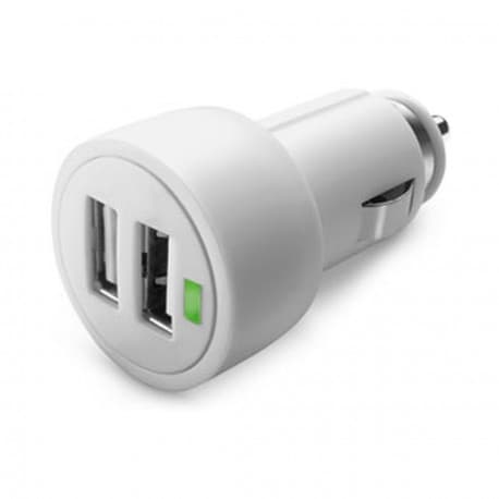 Cellularline Billaddare med 2xUSB 3.1A, Vit