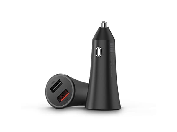 Xiaomi Mi - Bilstrømadapter - 37 watt - 3 A - Fast Charge - 2 utgangskontakter (2 x USB) - svart
