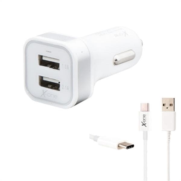 2-pack, USB-billaddare + USB C kabel