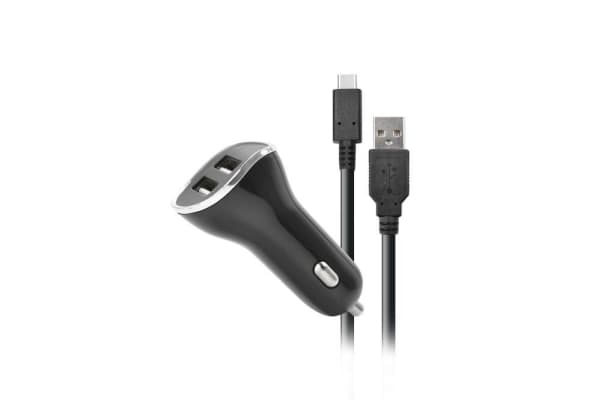 Steelplay - Strömadapter för bil - 2.6 A - 2 utdatakontakter (USB) - på kabel: USB-C - för Nintendo Switch