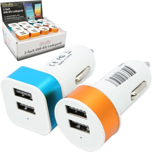 USB Bil-Adapter (Fyrkant/Guld)