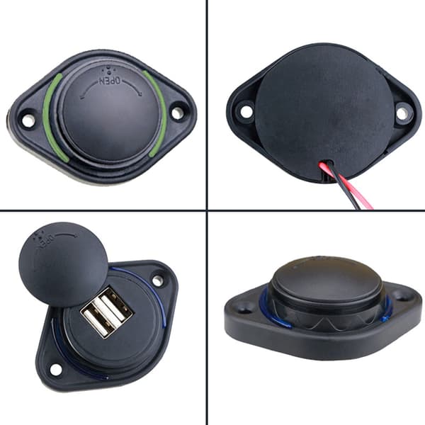 2xUSB-uttag 3.1A med belysning för bil, båt, husvagn, husbil, MC