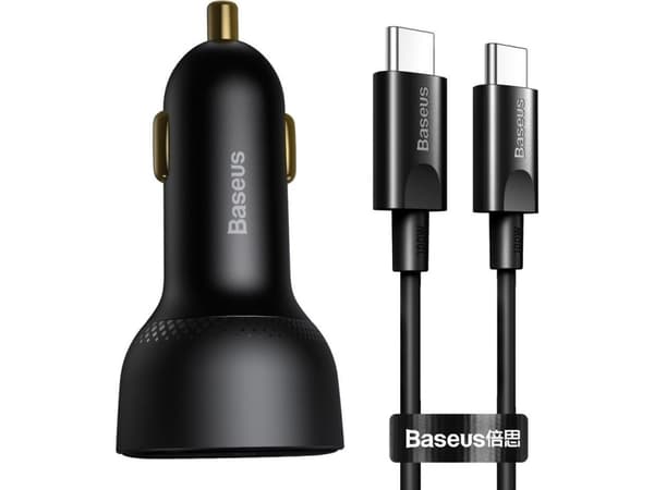 Baseus Baseus Superme charger fast car USB/USB Type C 100W PPS Quick Charge Power Delivery + USB Type C cable 100W (20V/5A) 1m black (TZCCZX-01)