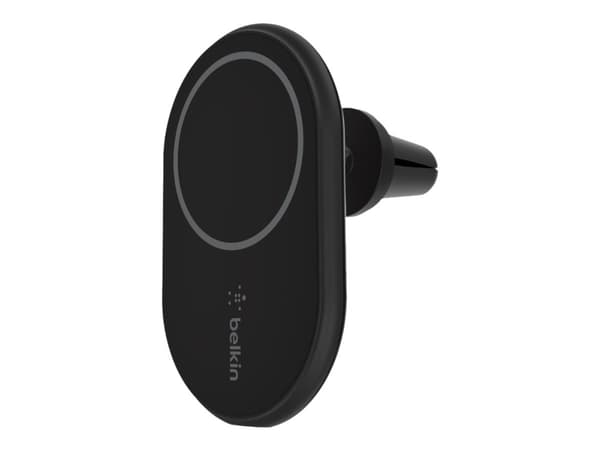 Belkin BoostCharge - Trådløs ladeholder for bil + bilstrømadapter - 10 watt - svart - for Apple iPhone 12, 12 mini, 12 Pro, 12 Pro Max, 13, 13 mini,