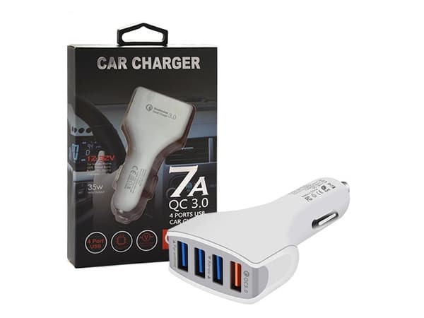 Charger VEGA CAR CHARGER 4 X USB 7A WHITE VEGA FASTON FAST CHARGER QUICK 4XUSB 3.0 3500MAH FASTON WHITE