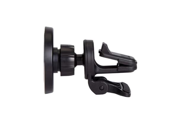 eSTUFF - Trådløs ladeholder for bil - 15 watt - 3 A - PD 3.0, QC 3.0 (magnetisk) - aluminiumssvart - for Apple iPhone 12, 12 mini, 12 Pro, 12 Pro Max