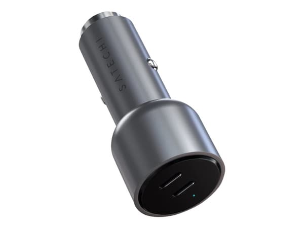 Satechi - Autovirtasovitin - 40 Watt - PD - 2 lähtöliitäntää (24-nastainen USB-C) - alumiini