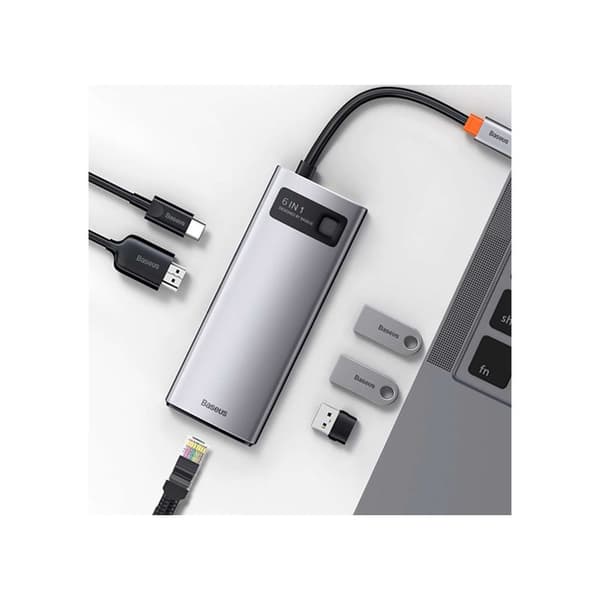 Baseus Metal Gleam Series 6-i-1 Multifunktionell USB-C HDMI