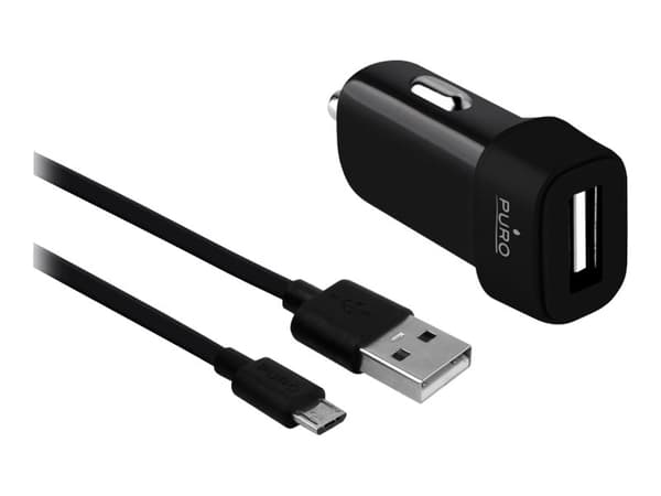 PURO - Strömadapter för bil - 5 Watt - 1 A (USB) - svart