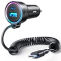 Miniatyrbild 1 av 11: Joyroom 3-i-1 Snabb Billaddare 45W med USB-C Kabel 1.5m - Svart