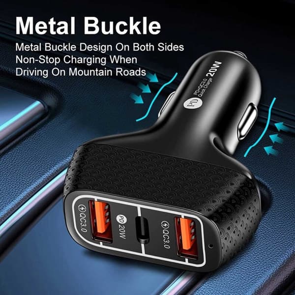 Autolaturi 3 USB SuperSnab 20W PD Quick Charge 3.0